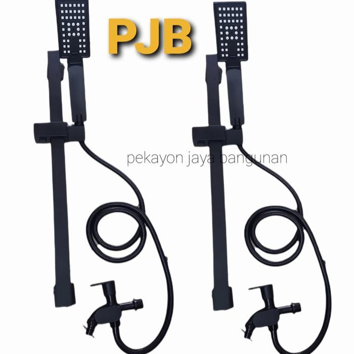Toto - Shower Tiang Black Kotak / Tiang Shower Hitam+Kran Cabang Black
