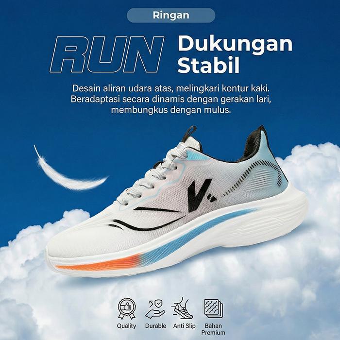 Keeping Sepatu Pria Running Sepatu Lari Cowok Putih Sepatu Sneakers Olahraga Sport Shoes Sepatu