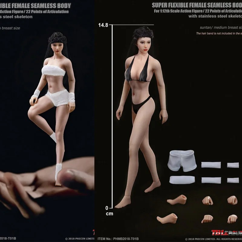 1/12 TBLeague Phicen T01A T01B Super-Flexible Female Action Figure Body Suntan/Pale Skin Seamless