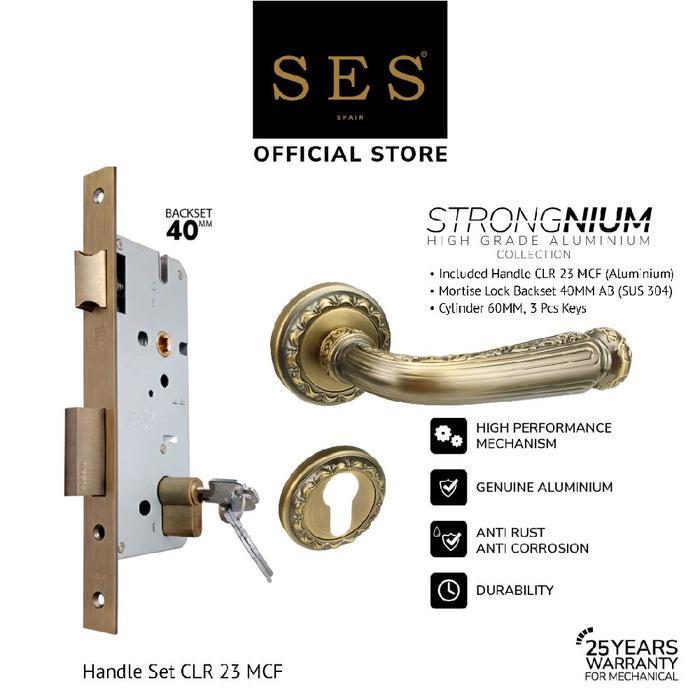 PAKET BUNDLING Handle SES CLR 23 MCF (R) + Body Kunci SES S2030 - 40 MM AB Sus 304