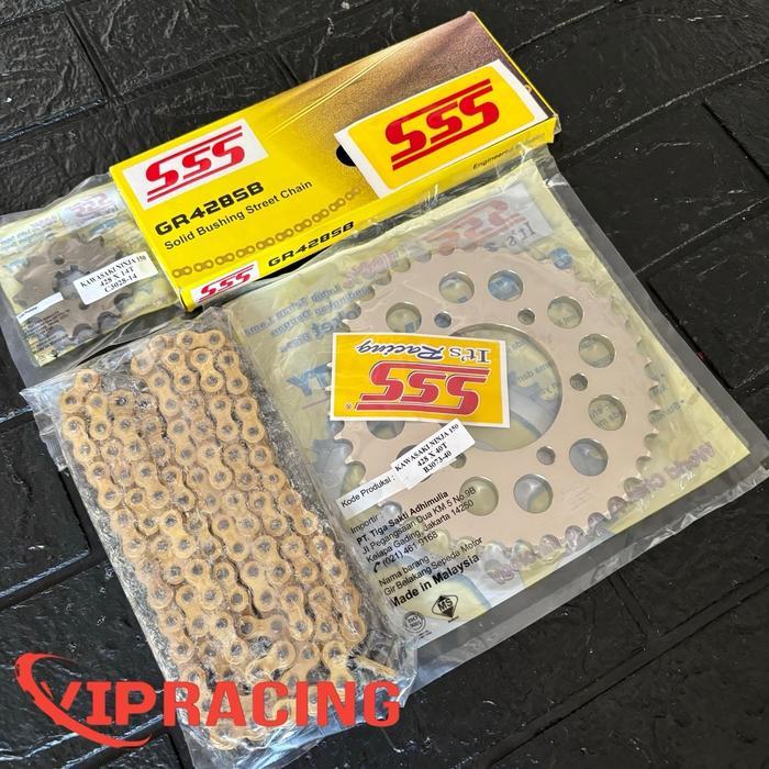 Gir Gear Set Sss 428 Kawasaki Ninjar, Ninjarr, Ninja Ss, Rr Old, Ninja 150 Plus Rantai Sb Triple S