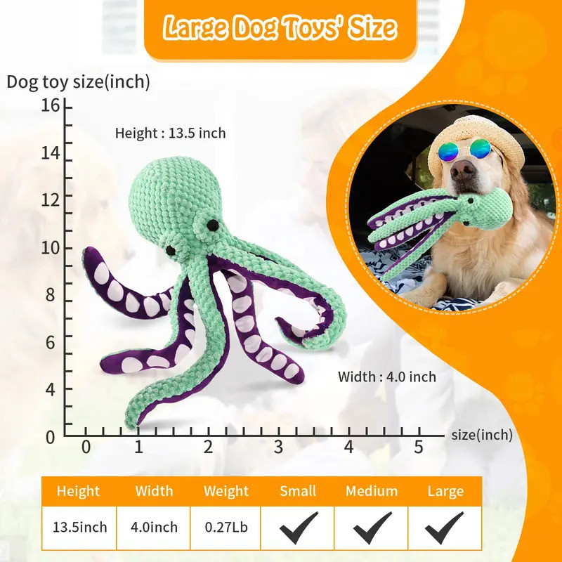 Pet Plush Toy Cat Dog Voice Octopus Shell Puzzle Toy Bite Resistant Interactive Pet Dog Teeth