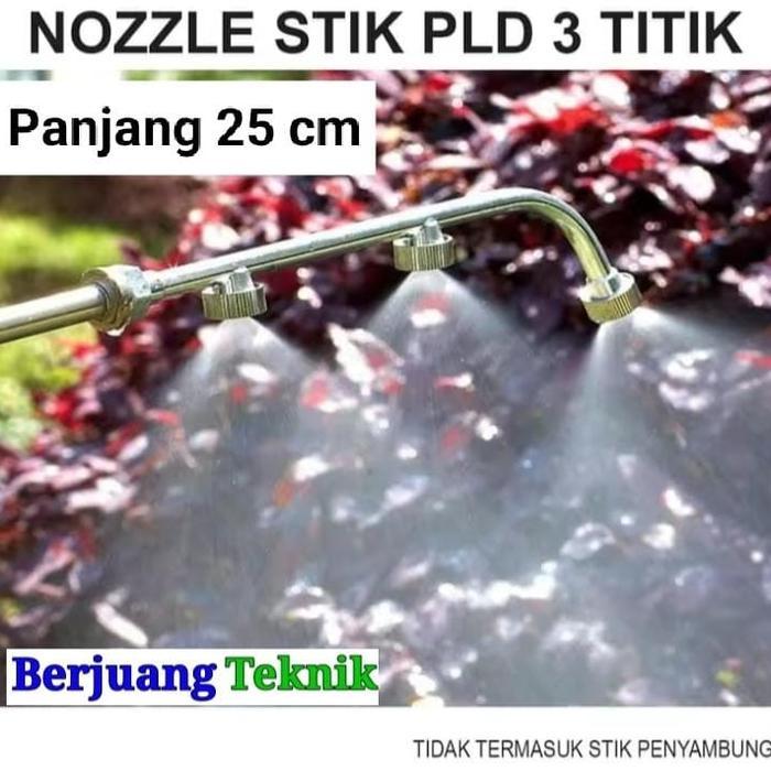 STIK SPRAYER KABUT STAINLESS 3 MATA NOZZLE 25 CM NOZZLE SPRAYER KABUT 3 MATA