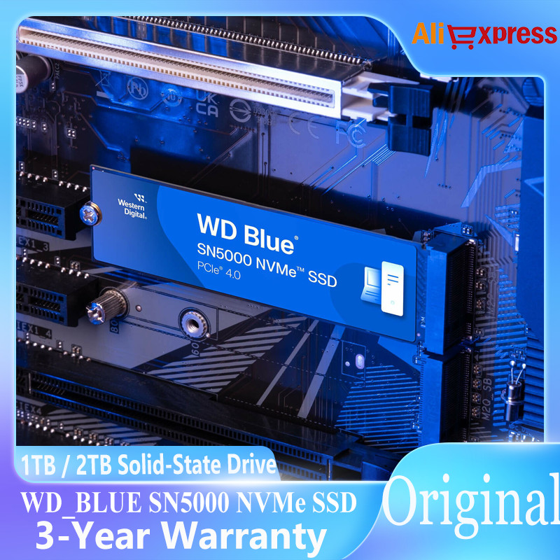 WD Blue SN5000 1TB 2TB PCIe Gen 4.0 NVMe M.2 2280 Internal SSD Hard Drive 1TB 2TB For Laptop PC