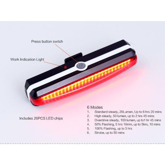 Lampu Belakang Sepeda Led Di Cas Charger / Lampu Led Sepeda / Lampu Sepedah / Lampu Sepedah Di Cas