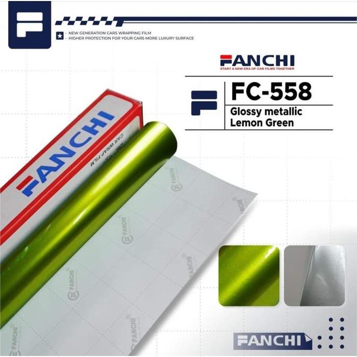 Roll Sticker Fanchi Fc 558 Candy Glossy Mettalic Lemon Green Roll