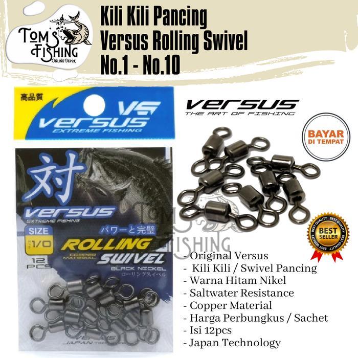 Kili Kili Pancing Versus Rolling Swivel No.1 - No.10 Perbungkus (Hitam) Murah -