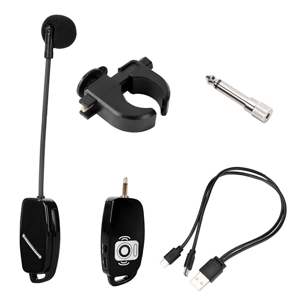 Mini Wireless Flute Microphone Omnidirectional Condenser Instrument Microphone for Flute/Bamboo