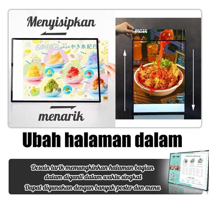 Led Slim A2 Light Box/ Light Box Menu /Daftar Menu/Slim Light Box/ Light Box Table Menu Display