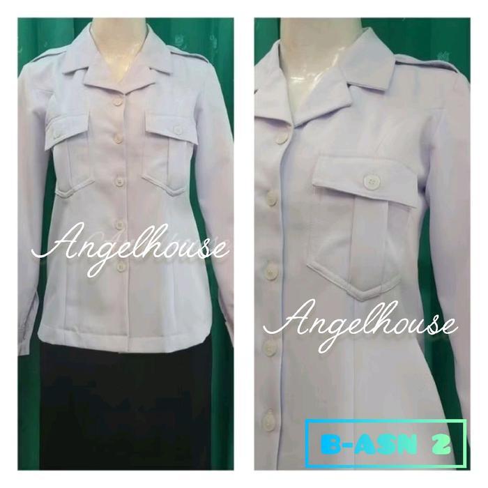 premium seragam dinas baju pdh putih pppk / asn p3k/ asn / pns /guru/dinkes putih wanita