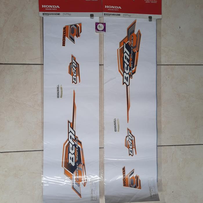 Stiker Striping Polet Beat Karbu Orange Oren Original Ahm