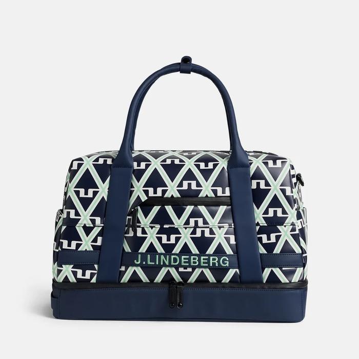 Tas golf boston bag JL JLindeberg Boston bag print Geo JL Navy