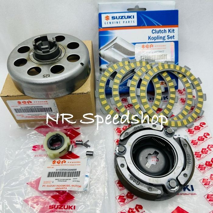 Paket Mangkok Ganda + Kampas Ganda Assy + Plat Kopling + Cage Shogun 125 SP Shogun 125 R RR FL FD