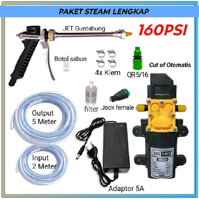 STEAM CUCI 160PSI / STEAM CUCI MOTOR/ MOBIL/AC JET GUNTABUNG SABUN HIGH QUALITY