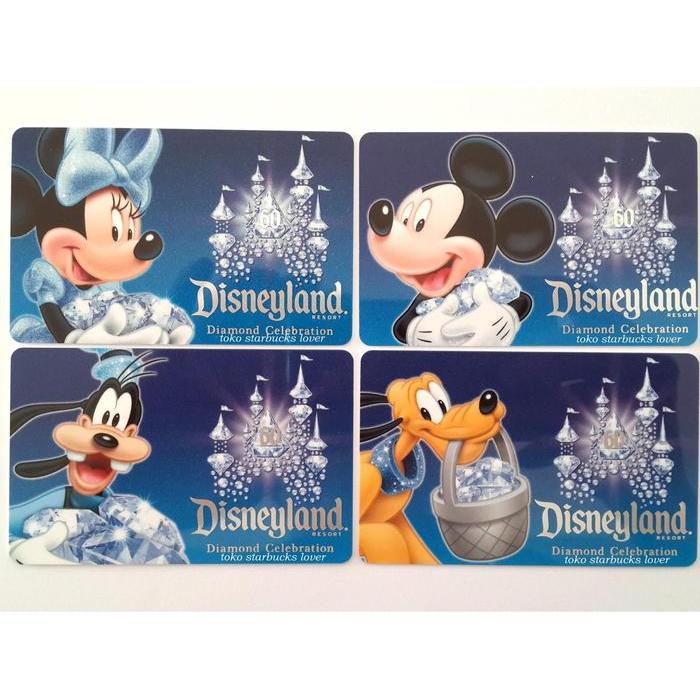 Disney Gift Card DIsneyland Diamond Celebration Set 4 Kartu