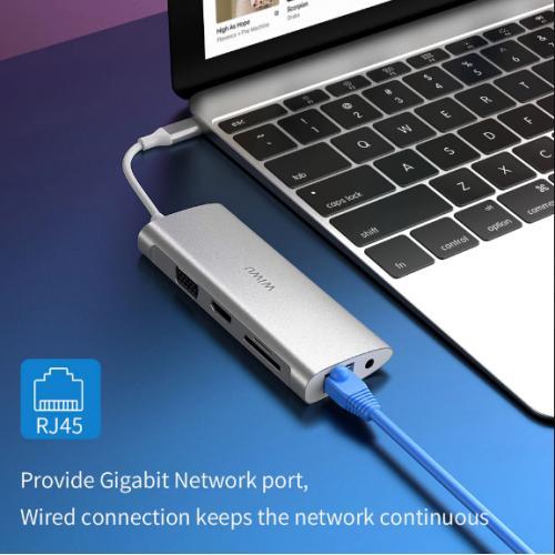 Original WIWU Apollo Type C Hub 11 in 1 Adapter Lan VGA USB C to RJ45