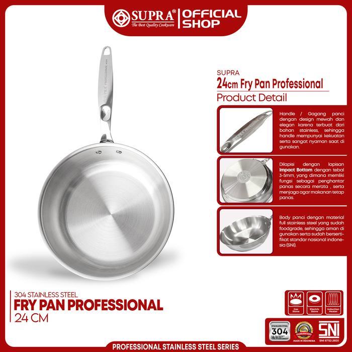 Supra Panci Stainless Steel Sus 304 Frypan 24 Cm Professional Series Promo