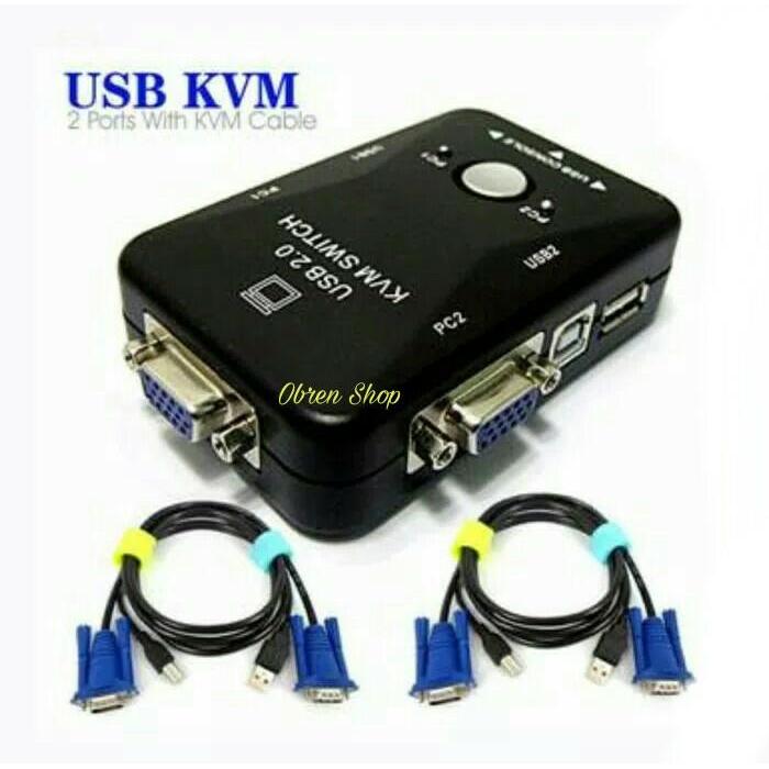 Kvm Switch Vga + Usb 2 Port Manual With 2 Pcs Kabel Kvm 1,5M