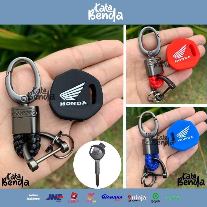 SARUNG KUNCI MOTOR HONDA BEAT SCOOPY VARIO SUPRA DLL + GANTUNGAN KUNCI ASLI