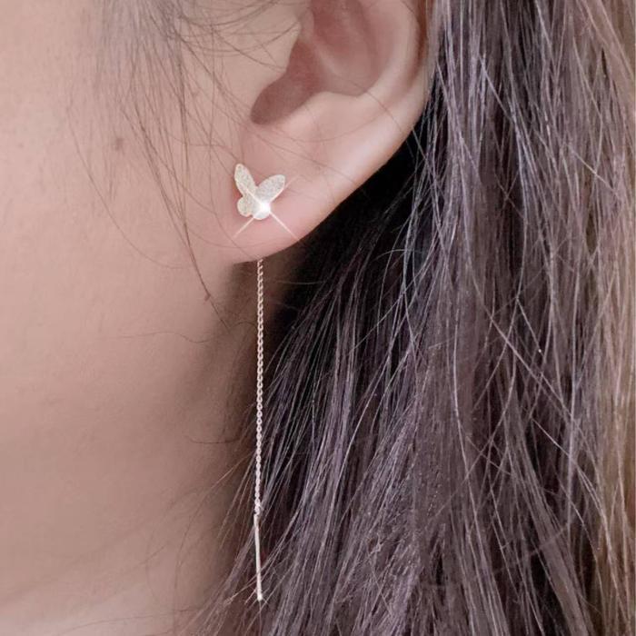 Anting Panjang Anting Rumbai Anting Titanium Anti Karat Anti Luntur Anting Pita Anting Kupu-kupu