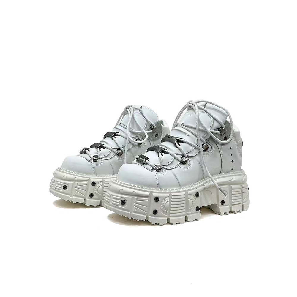 Punk Style Women Motorcycle Boots Woman Platform Leather Boots Men Gothic Ankle Rock Boots 2025 New