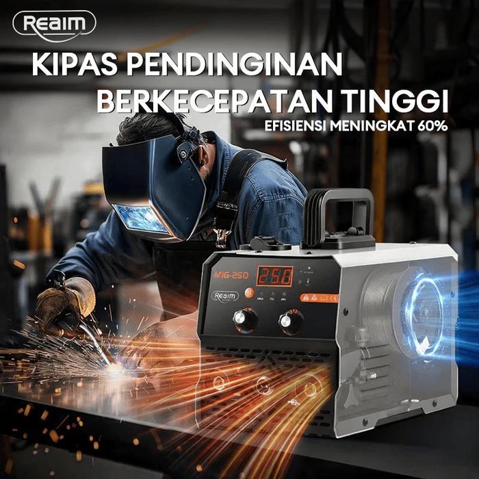 Mesin Las Reaim MIG250 2in1 - Mesin Las Inverter Portable untuk Baja Karbon, Stainless Steel, dan Besi Cor