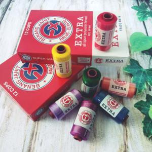 Benang Jahit Extra 12 Pcs Warna Campur Colorful Polyester Thread