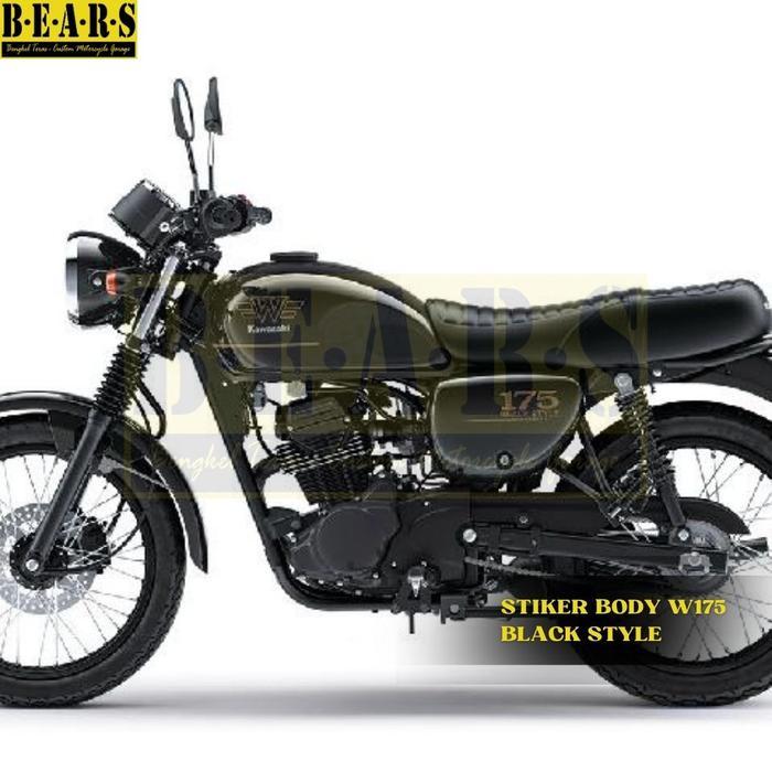 Stiker Bodi Pattern Kawasaki W175 Black Style Edition Original Warna Strip Gold Edition