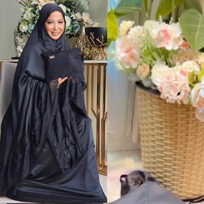 MUKENA HAWA / MUKENA MEWAH / MUKENA SUTRA / MUKENAMEWAH / MUKENA ALGANI - Hitam