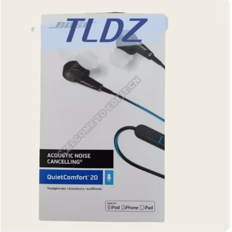Bose QuietComfort 20 In-Ear Earphones - Hitam, Baterai Isi Ulang, Mikrofon Terintegrasi