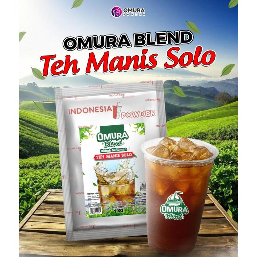 Omura Bubuk Minuman Premium Rasa Teh Manis / Teh Solo / Sweet Ice Tea 1 Kg Halal & Bpom Blend Powder