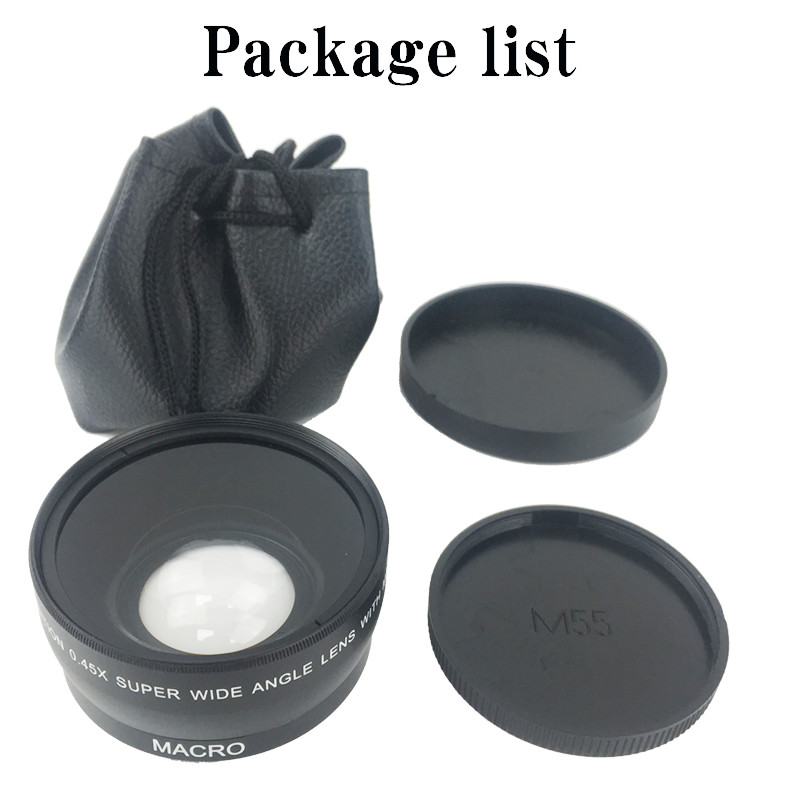 55MM 0.45x Wide Angle Lens + Macro Lens for Sony Alpha A77 A280 A290 A380 A390 A580 A590 DSLR Camera