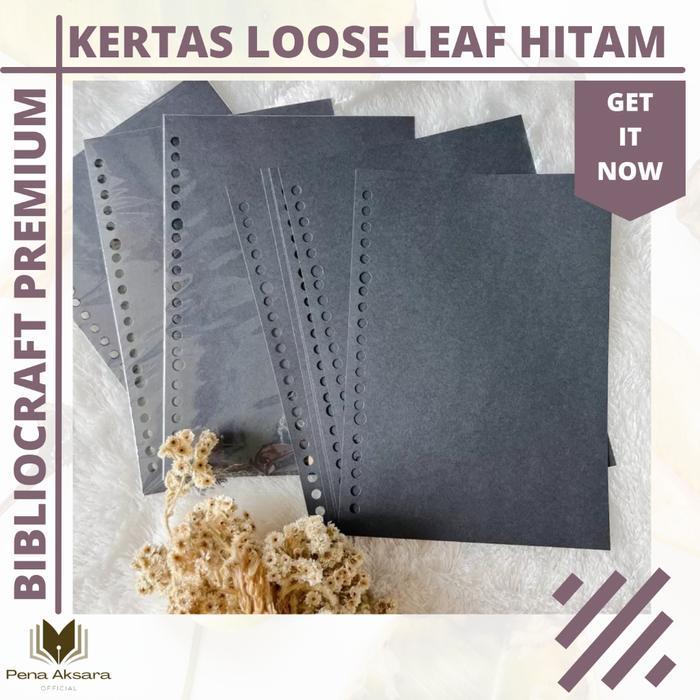 Kertas Isi Binder Loose Leaf Hitam Premium Ukuran A5 B5 A4