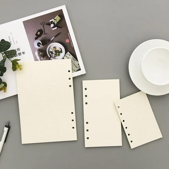 "New" [MILOLI] Isi Binder A5 A6 A7 Polos Bergaris Refill Binder Kertas Binder - E0011