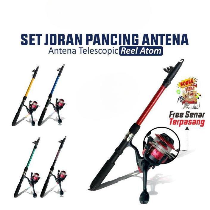 Budling Paket Mancing Harian Set Joran Pancing Antena Teleskopik 150-270Cm & Reel 200Mm Ringan Kuat
