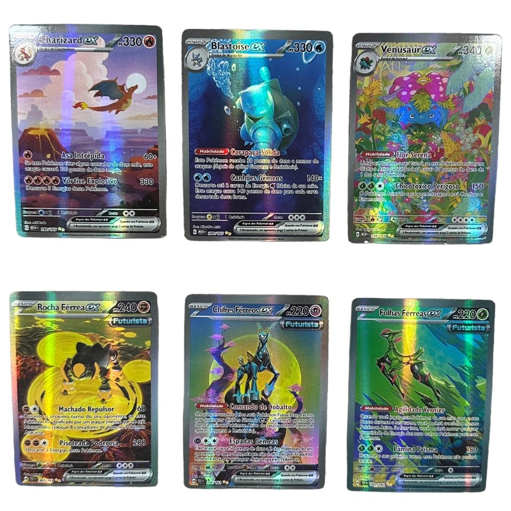 55-100Pcs Portuguese Pokemon Cards Terastal Pikachu Vstar Vmax GX Letter Rainbow Arceus Shiny