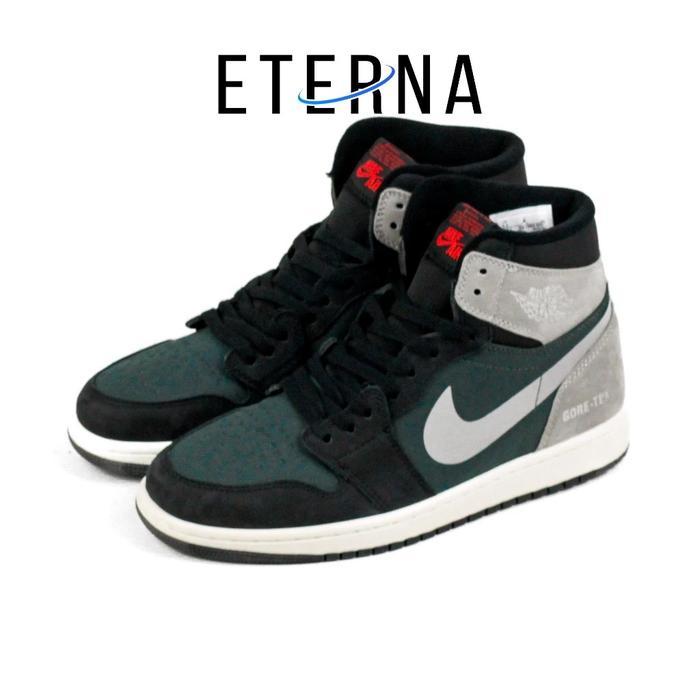 TERBARU Sepatu Nike Air Jordan 1 High Element Gore-Tex Black Grey Sneakers Authentic