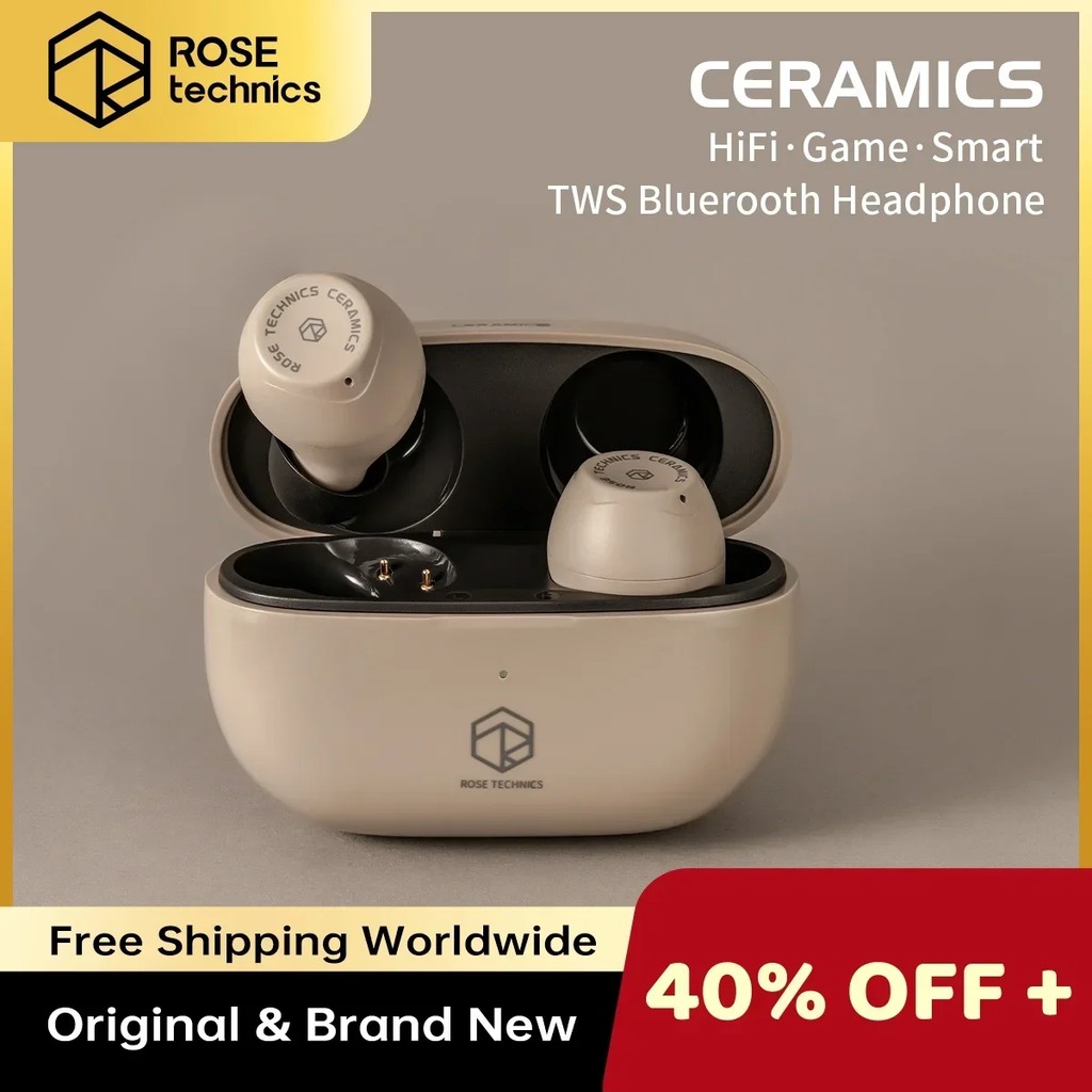 ROSESELSA Rose Technics Ceramics HIFI TWS True Wireless Bluetooth Earphone Earbuds Touch Control