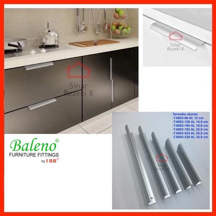 Tarikan 6603-128 AL Handle Laci Pintu Lemari Minimalis Dapur Silver .
