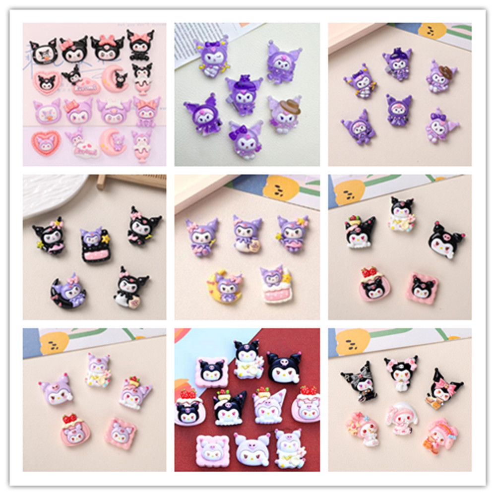 100pcs Cute Resin Cartoon Flatback Scrapbook Embellishment for Hair Bows Accessories
