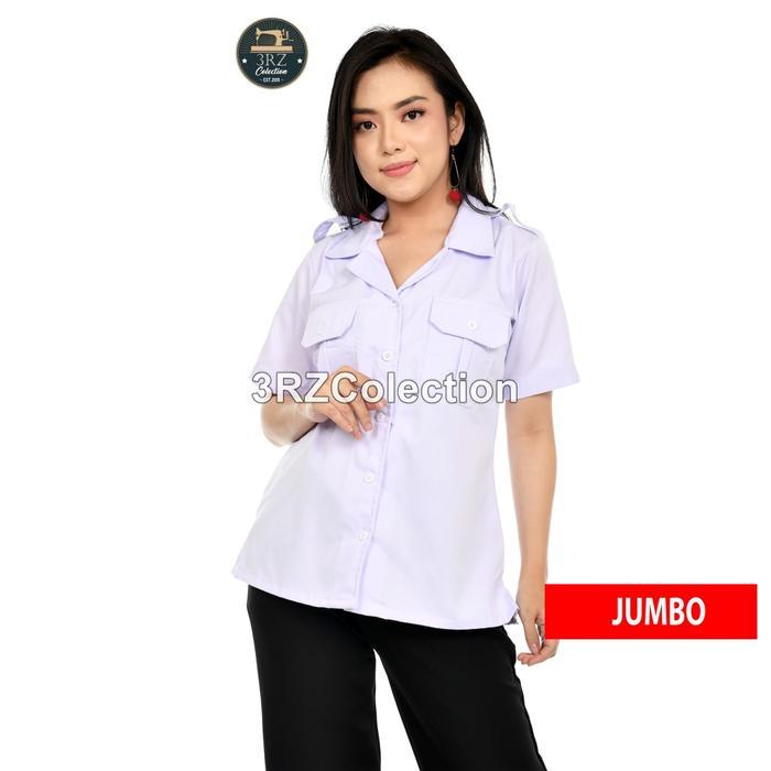 jumbo baju putih dinas pns wanita pendek seragam pns wanita jumbo