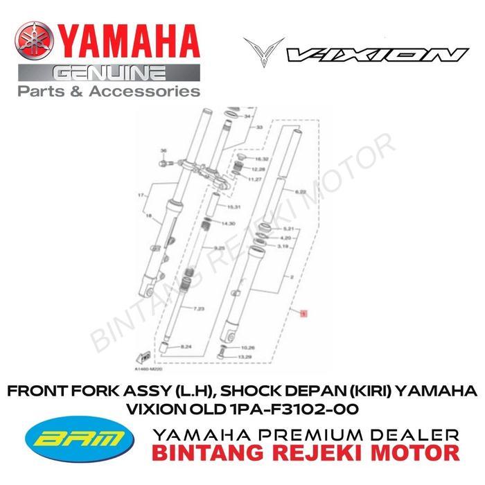Front Fork Assy (L.H), Shock Depan (Kiri) Yamaha Vixion Old