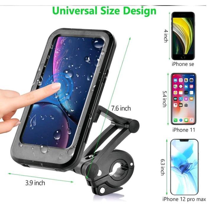 Phone Holder Motor Waterproof HL-69 / Holder Handphone HP Anti Air Sepeda Motor Stand Tripond