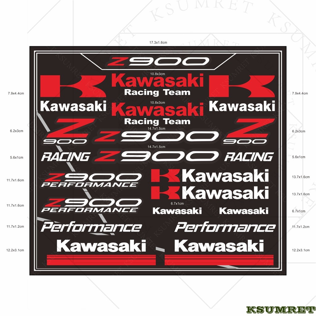 Vinyl For Kawasaki Z900 Logo Sticker Z900 Motorcycle Helmet Emblem Decals