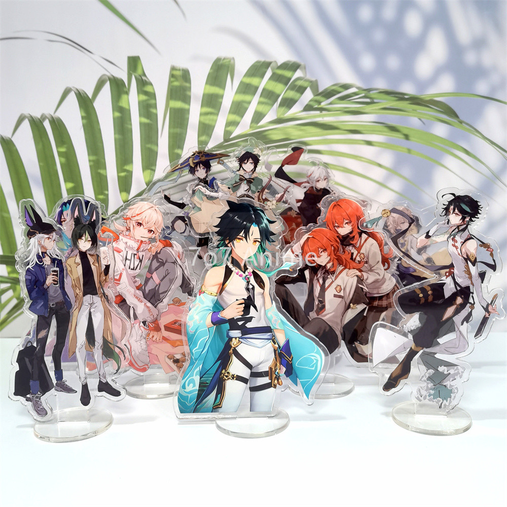 Anime Figure Genshin Impact Wanderer Venti Xiao Tighnari Cyno Diluc Acrylic Stand Model Plate Desk D