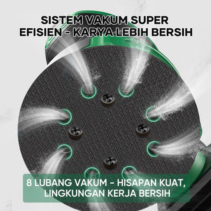 Krisbow - Mesin Amplas Listrik 350W Sander Amplas Kayu Logam Dempul 13500 Rpm Cepat Sistem Vacuum