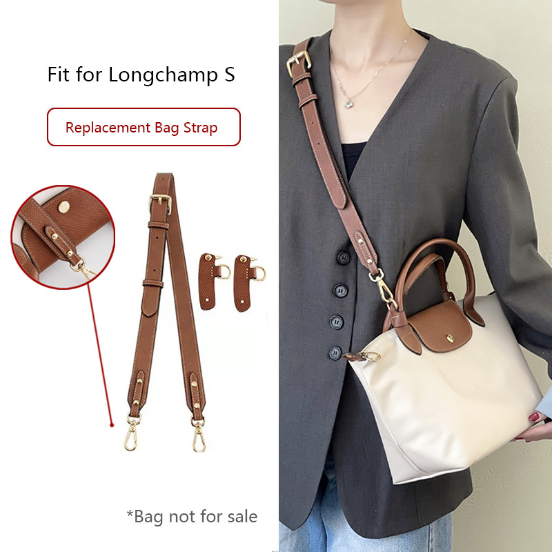 Tali Bahu Tas Longchamp S Handle Pendek, Tali Selempang Tas Crossbody, Tali Tas Dapat Diatur, Akseso