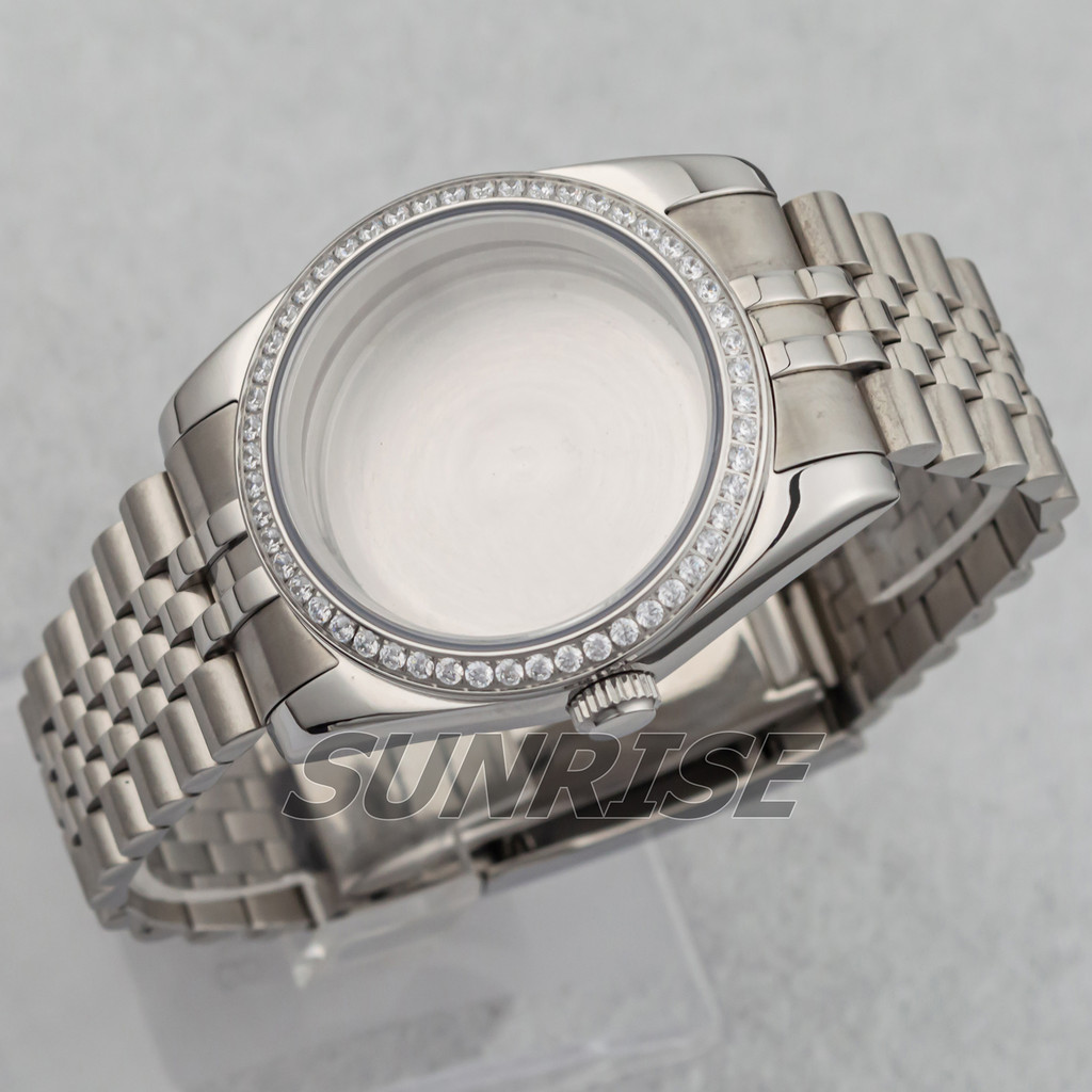 Diamond NH35 Case Strap 36mm/39mm Stainless Steel Sapphire Glass Watch Fit NH35 NH36 ETA2824 PT5000