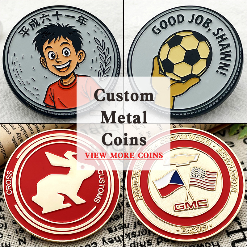 [Minimum 10pcs] Custom metal Coin company make Challenge Coin soft enamel hard enamel badge emblem