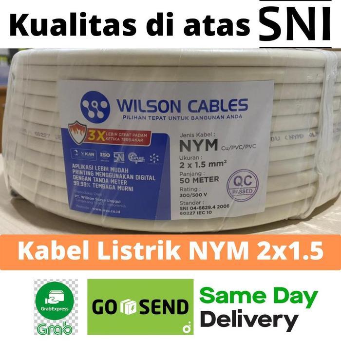 Kabel Listrik Kabel Wilson Nym 2X1.5 (Per 50 Meter) Kabel Listrik Wilson